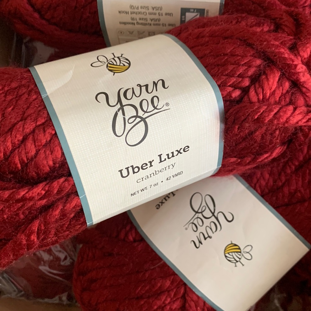 Seven Bundles Cranberry Red Yarn